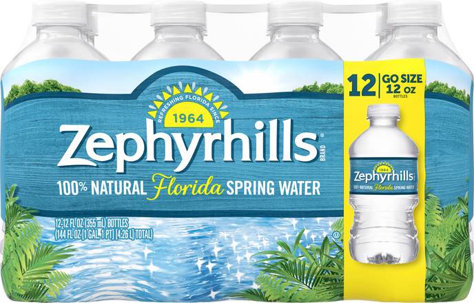 Zephyrhills 100% Natural Spring Water (12 x 12 fl oz)