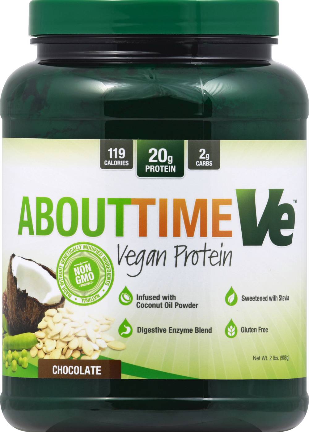 About Time Vegan Protein Powder, Chocolate (2 lbs)