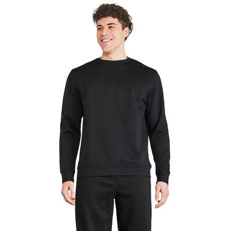 Athletic Works Men's Fleece Crew Neck, Male, XXL, Black