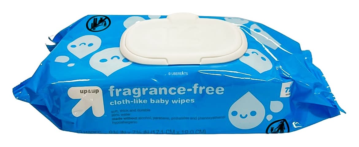 up&up Fragrance-Free Cloth-Like Baby Wipes, 17.1x19 cm (72 ct)