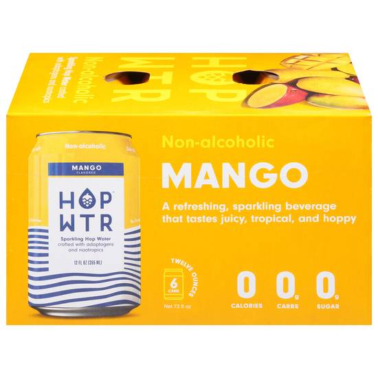 Hop Wtr Mango Sparkling Hop Water (6 ct, 12 fl oz)