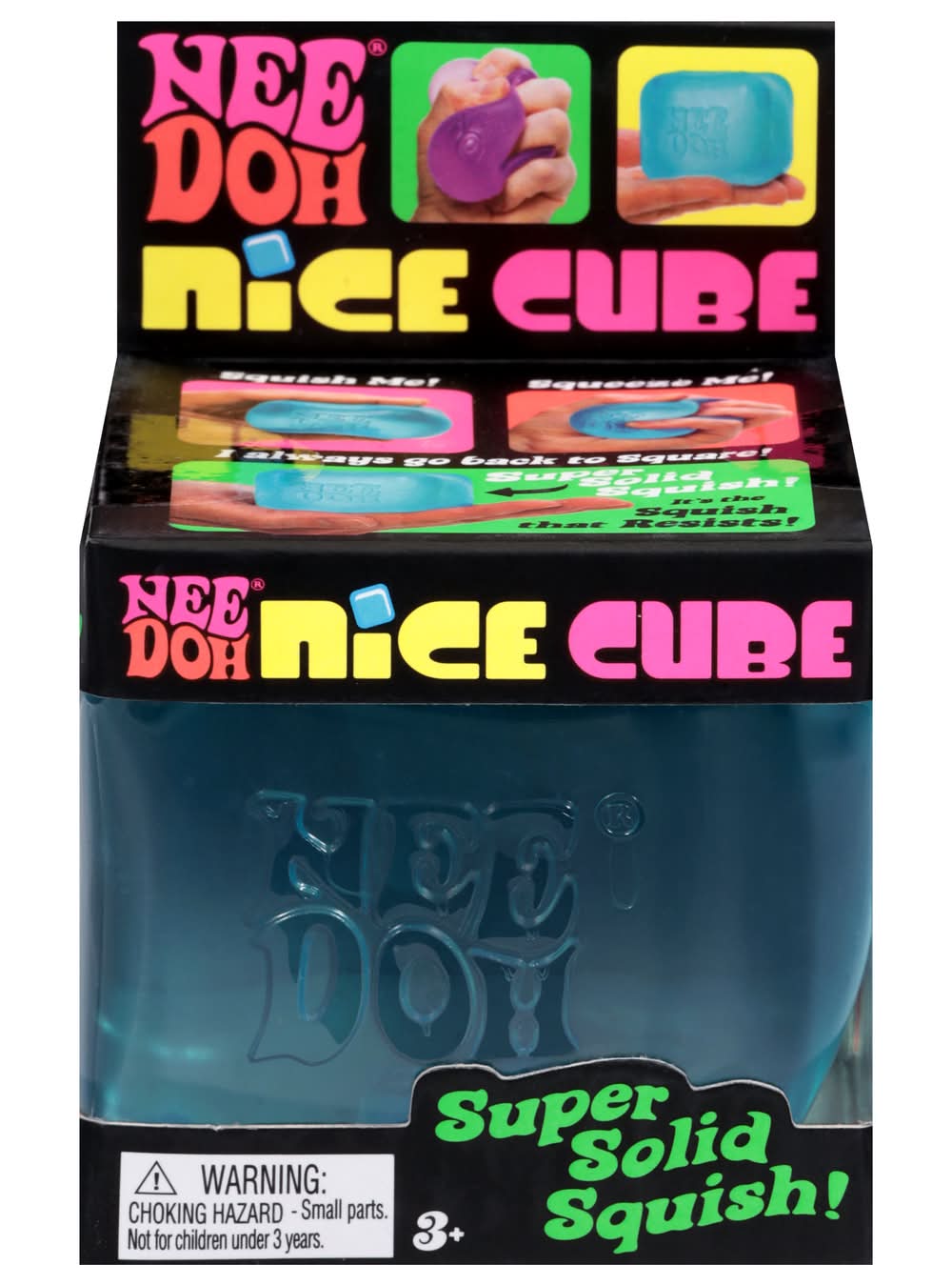 NeeDoh Super Solid Squish Nice Cube Age 3+ Year, Assorted (4 ct)