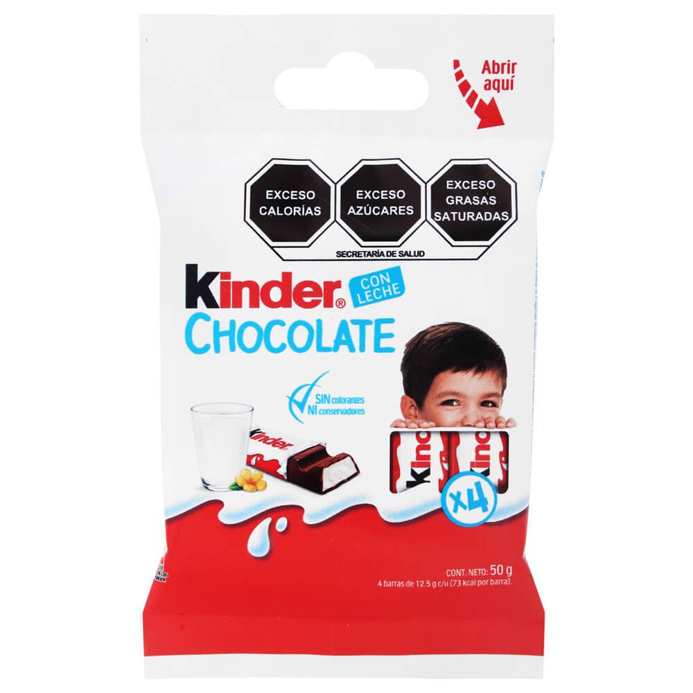 Kinder chocolate en barra (4 piezas)