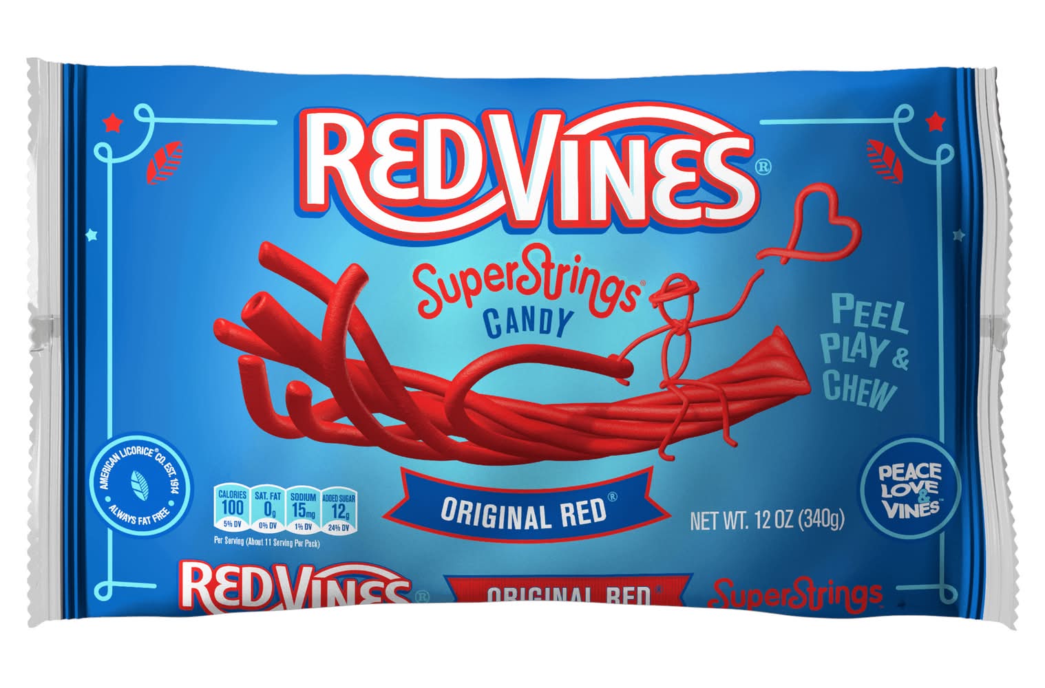 Red Vines Superstrings Candy, Original Red (12 oz)