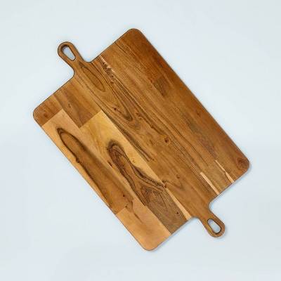 Hearth & Hand Magnolia Double Handle Wood Serve Board, Large, Brown