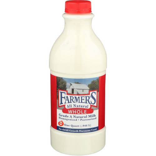 Farmer's All Natural Grade a Whole Milk (1 qt)