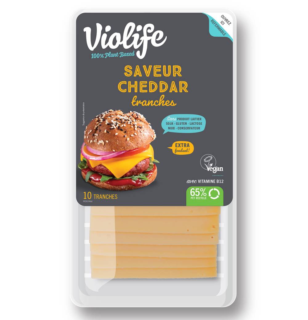 Violife - Tranches saveur cheddar 100% vegan (10 pièces)