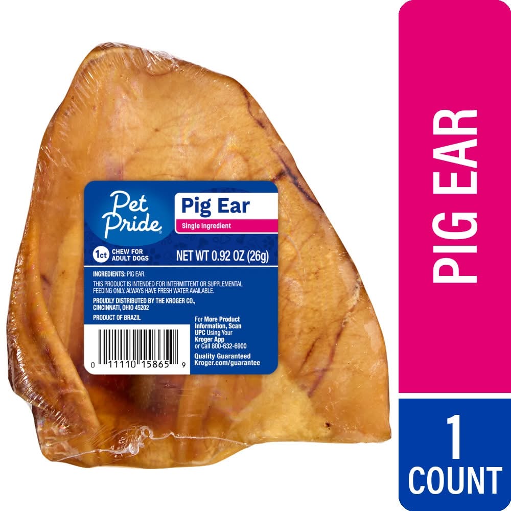 Pet Pride Pig Ear Chew Dog Treat, Adult (0.92 oz)