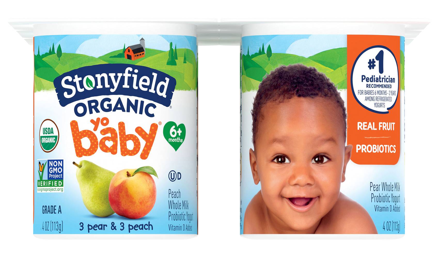Stonyfield Organic Organic Yobaby Pear & Peach Yogurt (4 oz)