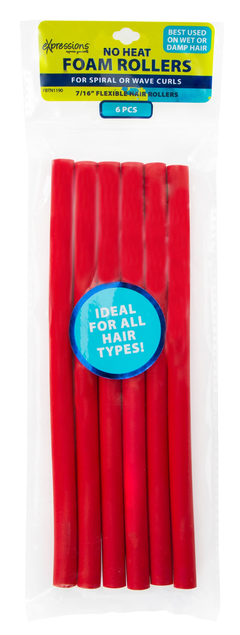 No Heat Foam Rollers 7/16in, 6-Count