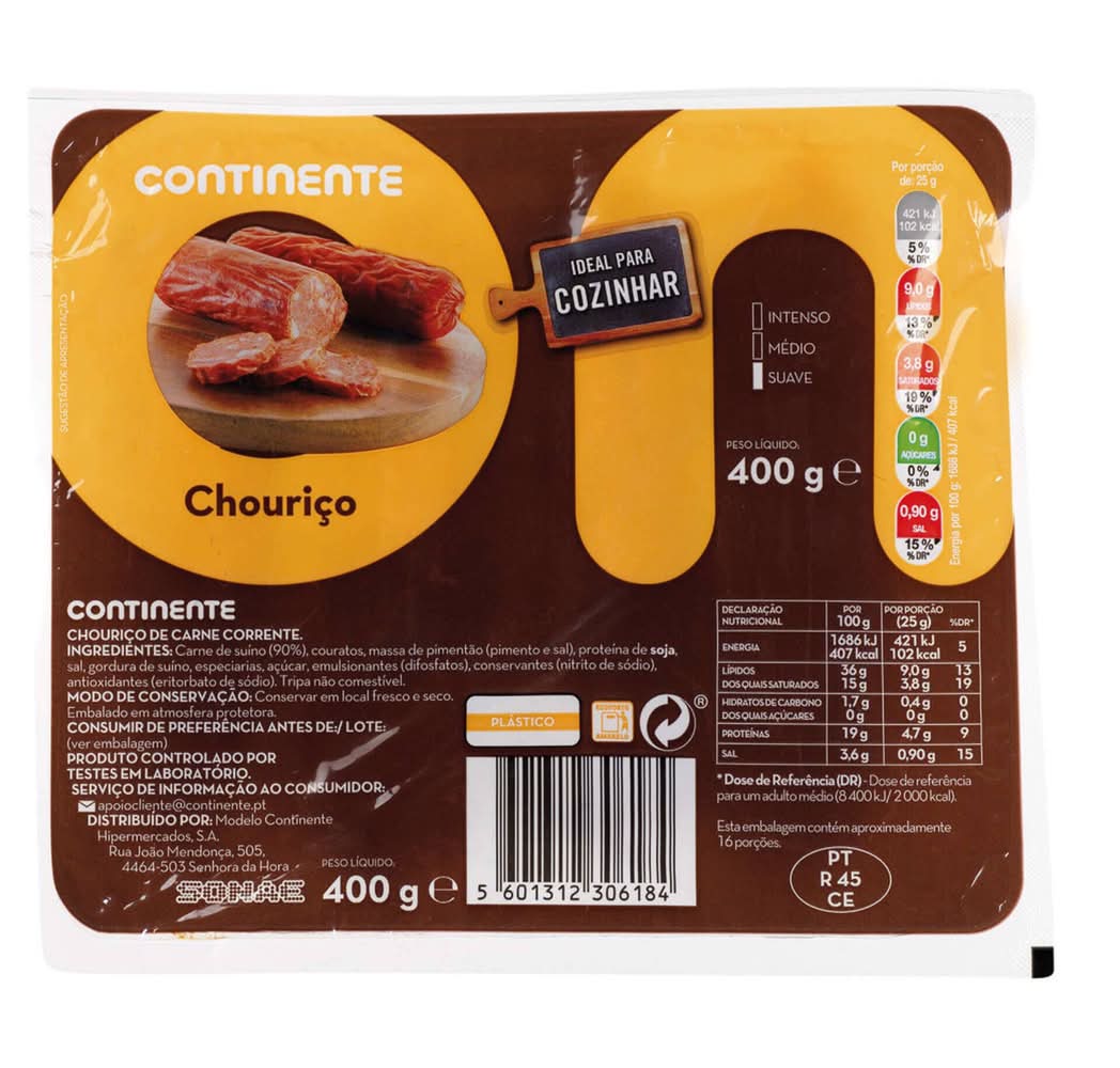 Chouriço Corrente Continente (emb. 400 gr)