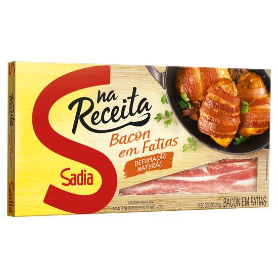 Sadia bacon em fatias defumação natural na receita (250 g)