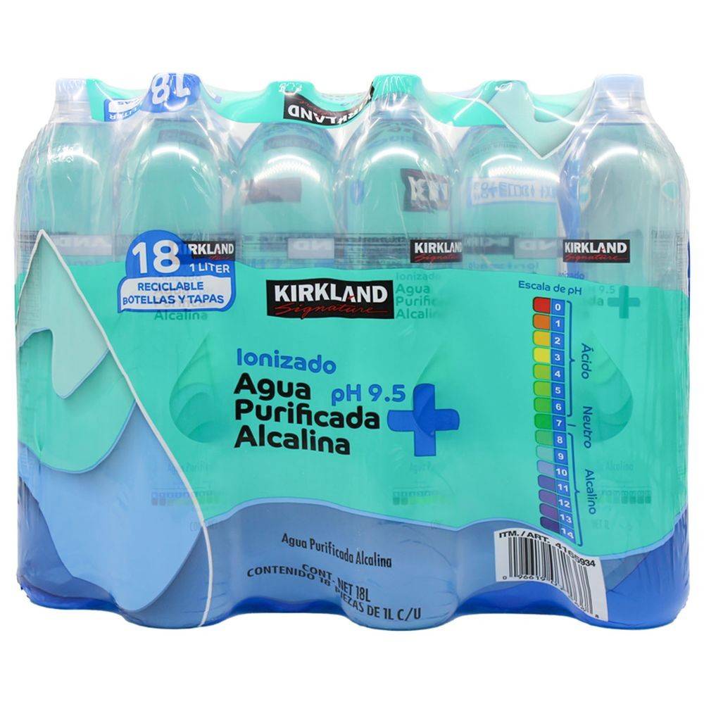 Kirkland Signature · Agua alcalina (18 x 1 L)