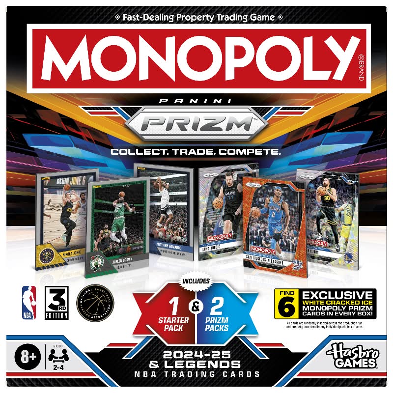 Monopoly Panini Prizm Nba 3rd Edition Board Game Trading Cards 8+