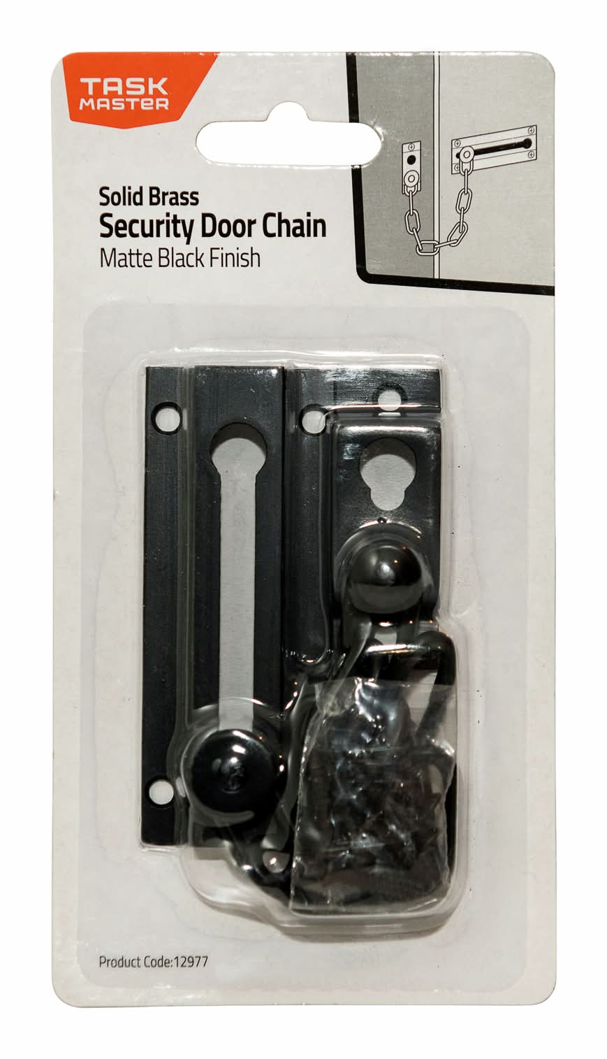 Taskmaster Black Matte Security Door Chain