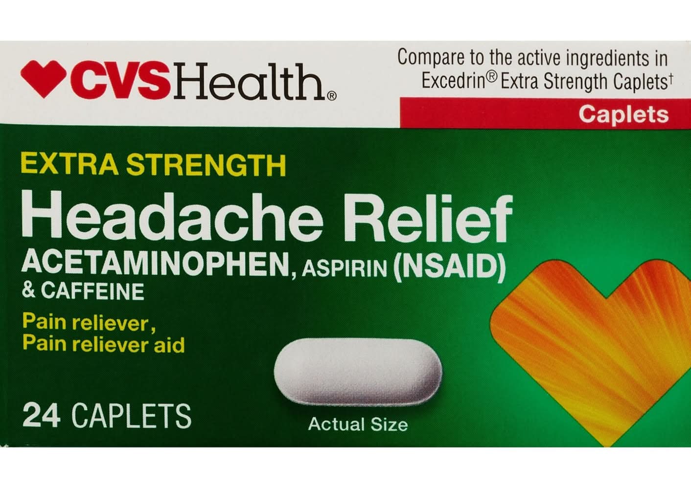 CVS Health Extra Strength Headache Relief Coated Tablets (0.01 lbs, 24 ct)