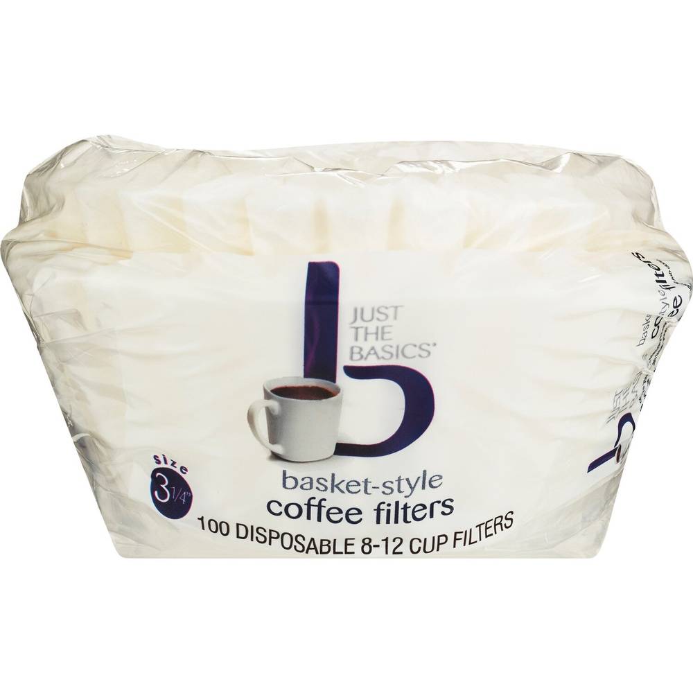 Just The Basics Basket-Style Coffee Filters, 3.25 (100 ct)