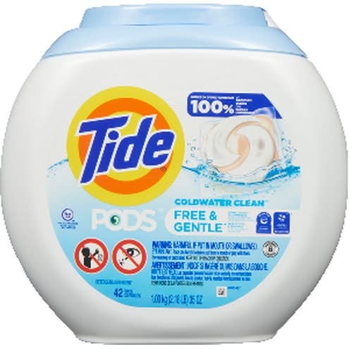Tide Free & Gentle Laundry Detergent Pacs Pods (1.06 kg, 42 ct)