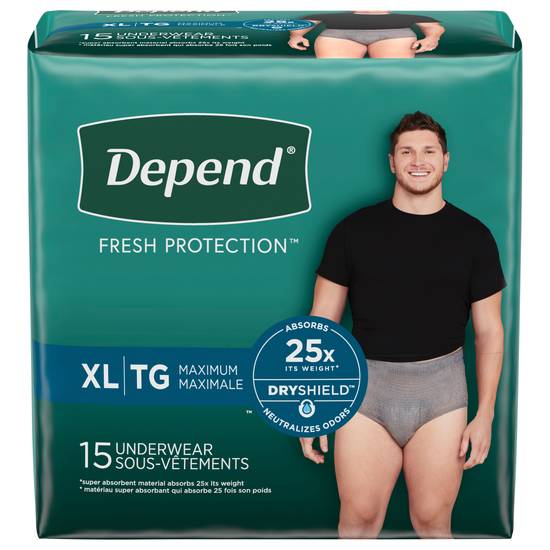 Depend Fit-Flex For Men Extra Large Maximum Underwear (15 ct)