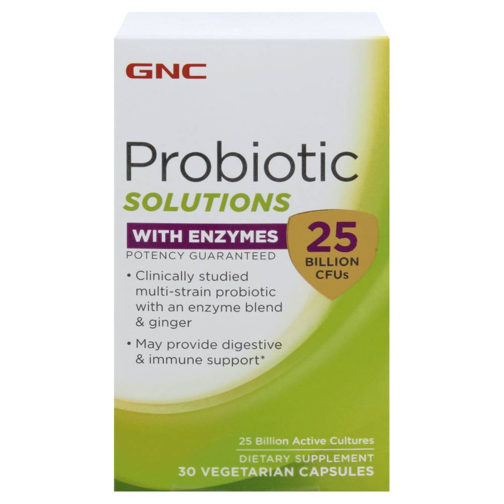 Gnc Probiotic Solutions With Enzymes Capsules (30 ct)