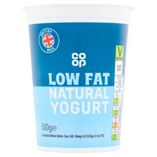 Co-op Low Fat Natural Yogurt 500g