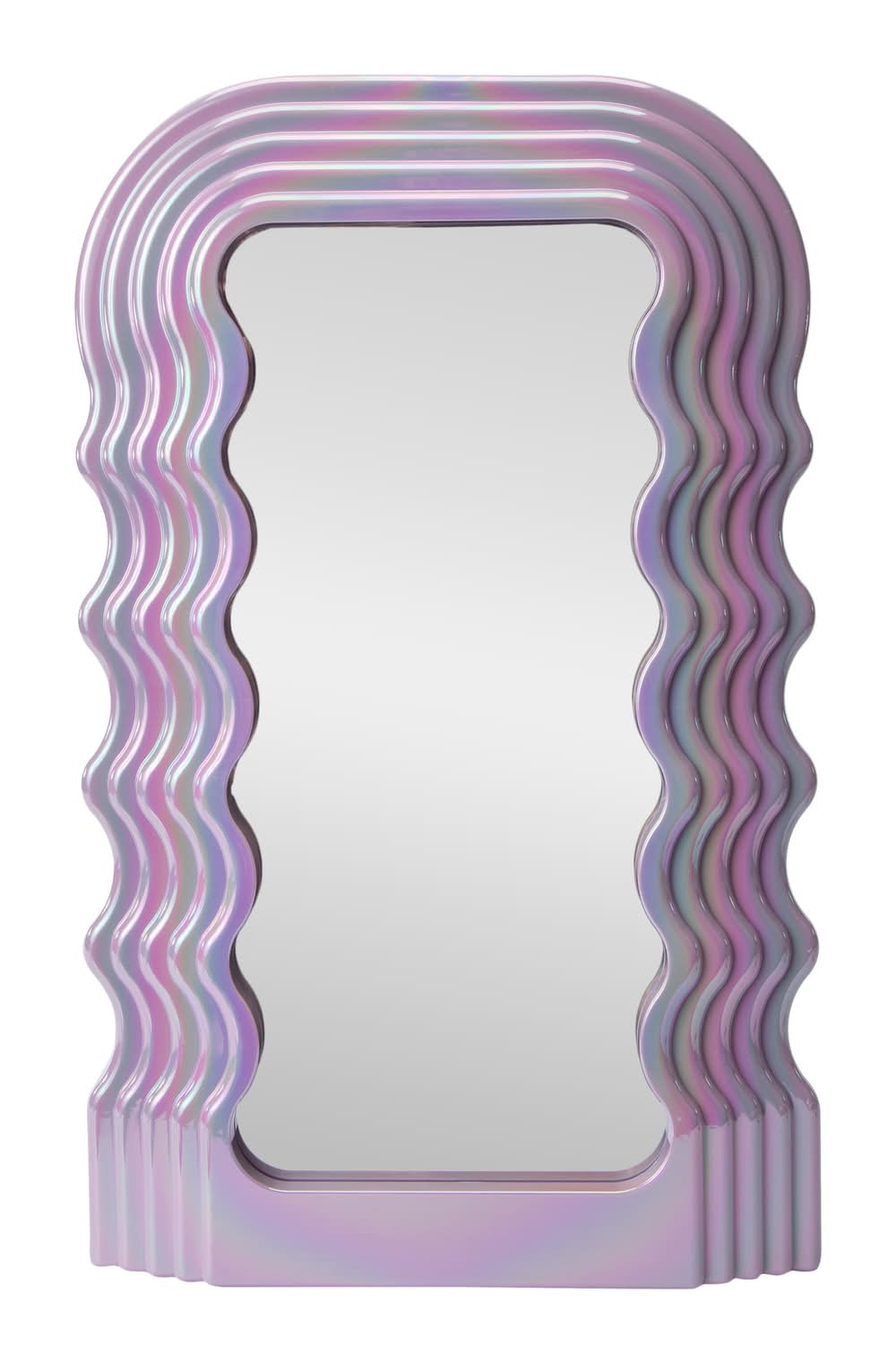 Iridescent Wavy Mirror Light Pink