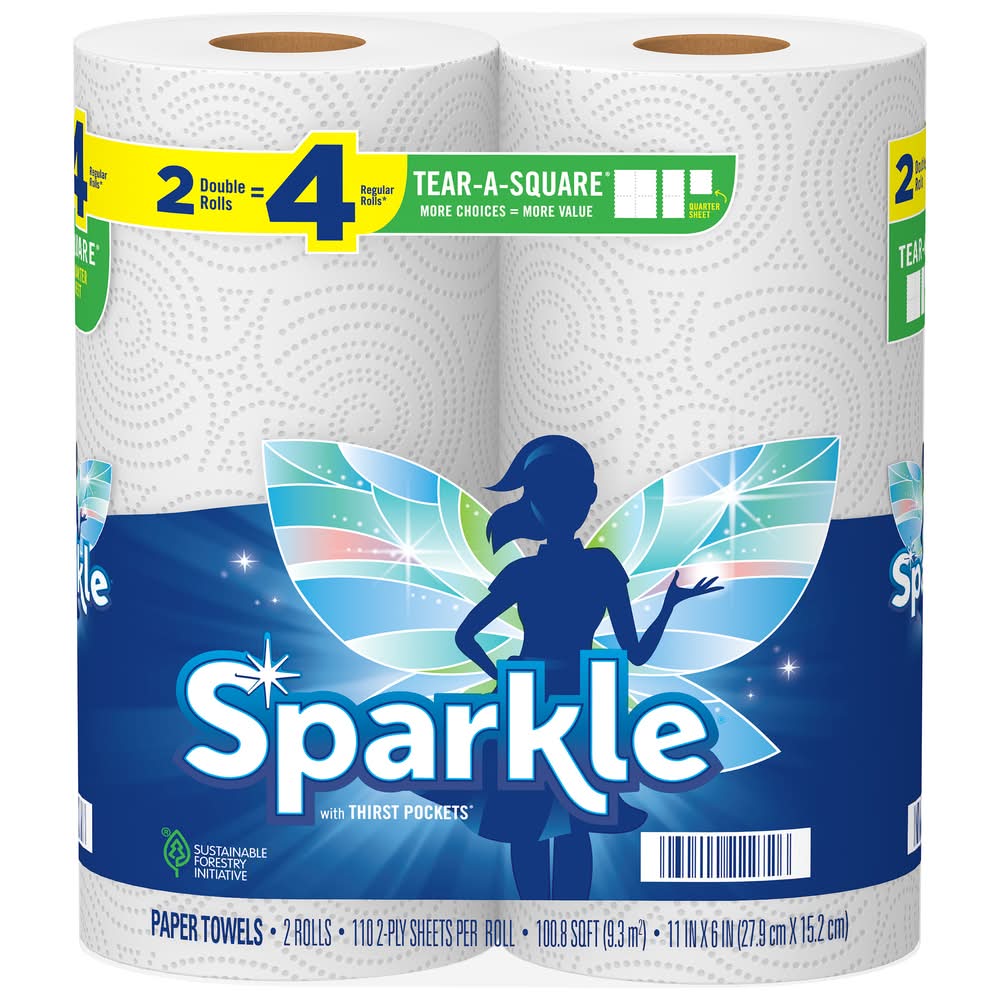 Sparkle Paper Towels, 11x6 in, White (2 ct)