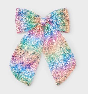 Girls' Sequin Bow Barrette Clip - Cat & Jack™: Ombre Design, Recycled Polyester, Hair Styling Accessory