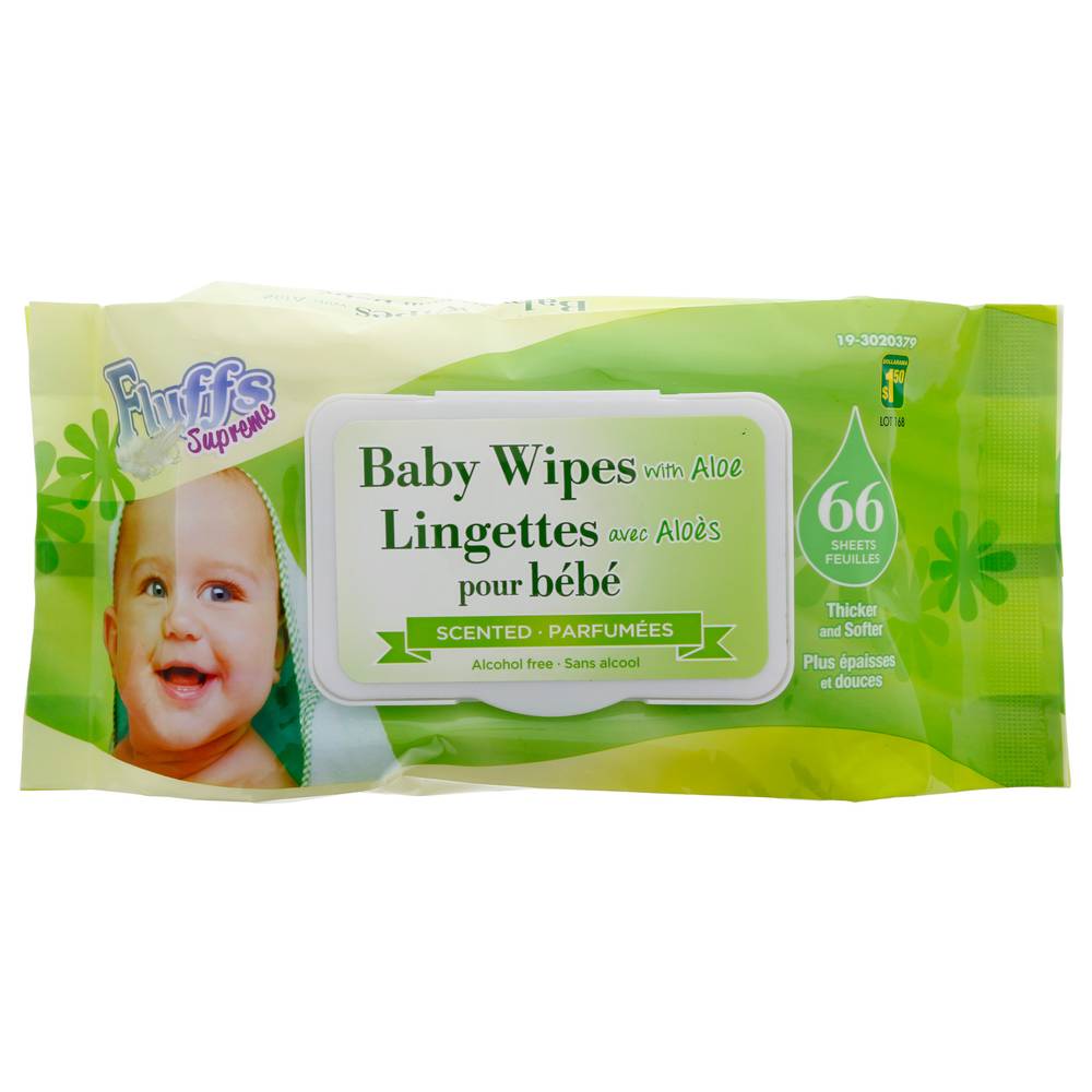 Fluffs Baby Wipes With Aloe ( 66 ct)