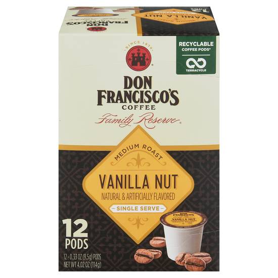 Don Francisco's Family Reserve Medium Roast Vanilla Nut Coffee (12 ct, 0.33 oz)