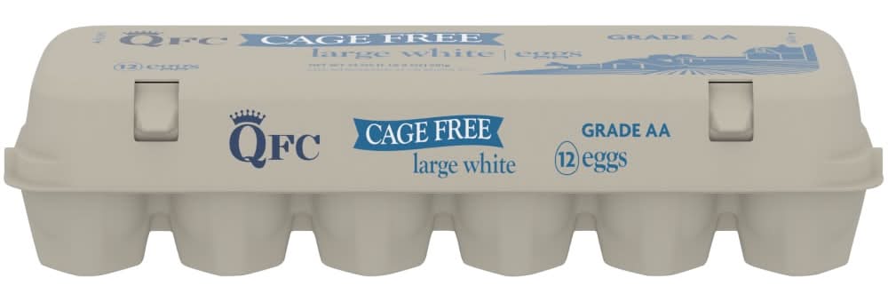 QFC Cage-Free Grade Aa Eggs, Large, White (12 ct)
