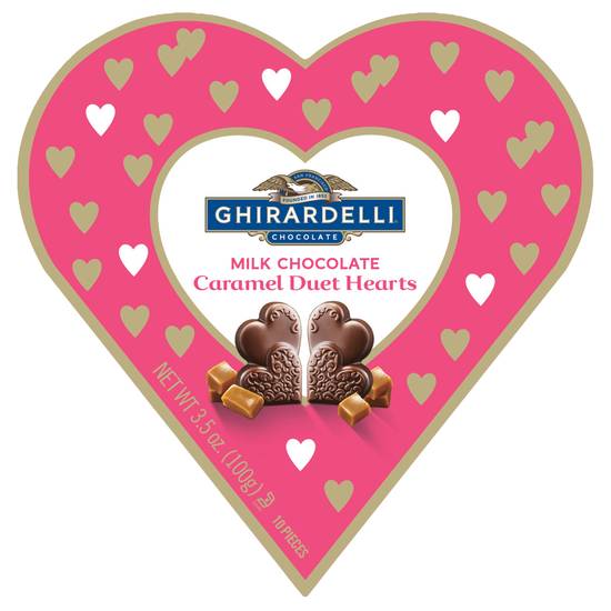 Order Ghirardelli Milk Chocolate Caramel Duet Hearts Gift Box - 3.5oz. food online from CVS store, Providence County on bringmethat.com