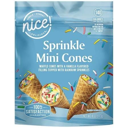 Nice! Sprinkle Mini Cones, Vanilla (4 oz)