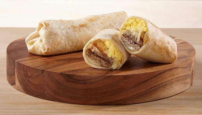 Sausage, Egg, & Cheese with Spuds Burrito