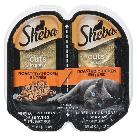 Sheba Perfect Portions Cuts in Gravy Roasted Chicken Entree Cat Food, 2 ct