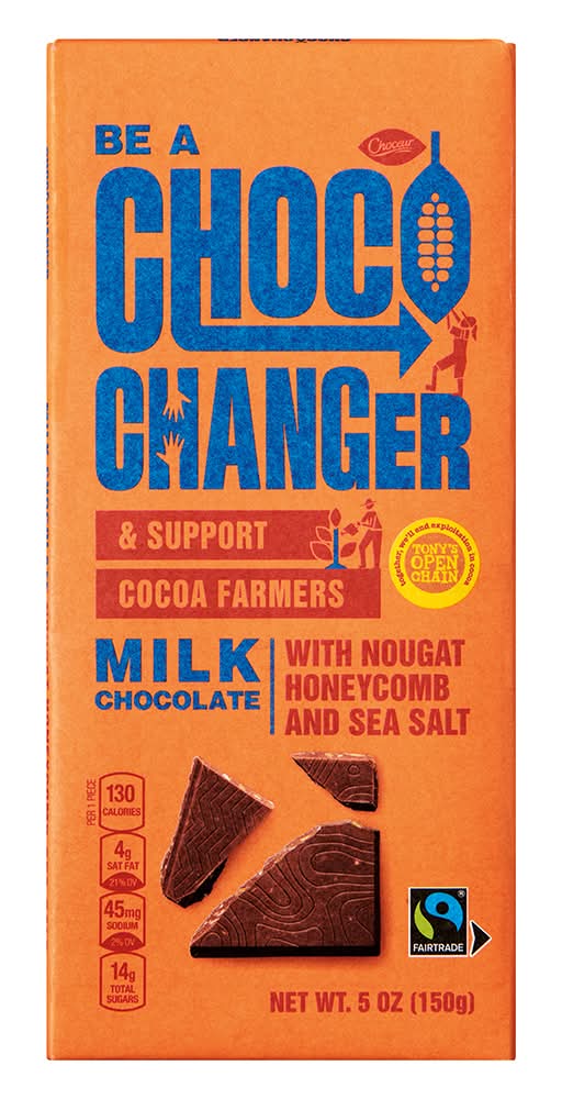 Choceur Choco Changer Milk Chocolate Bar, Nougat Honeycomb & Sea Salt (5 oz)