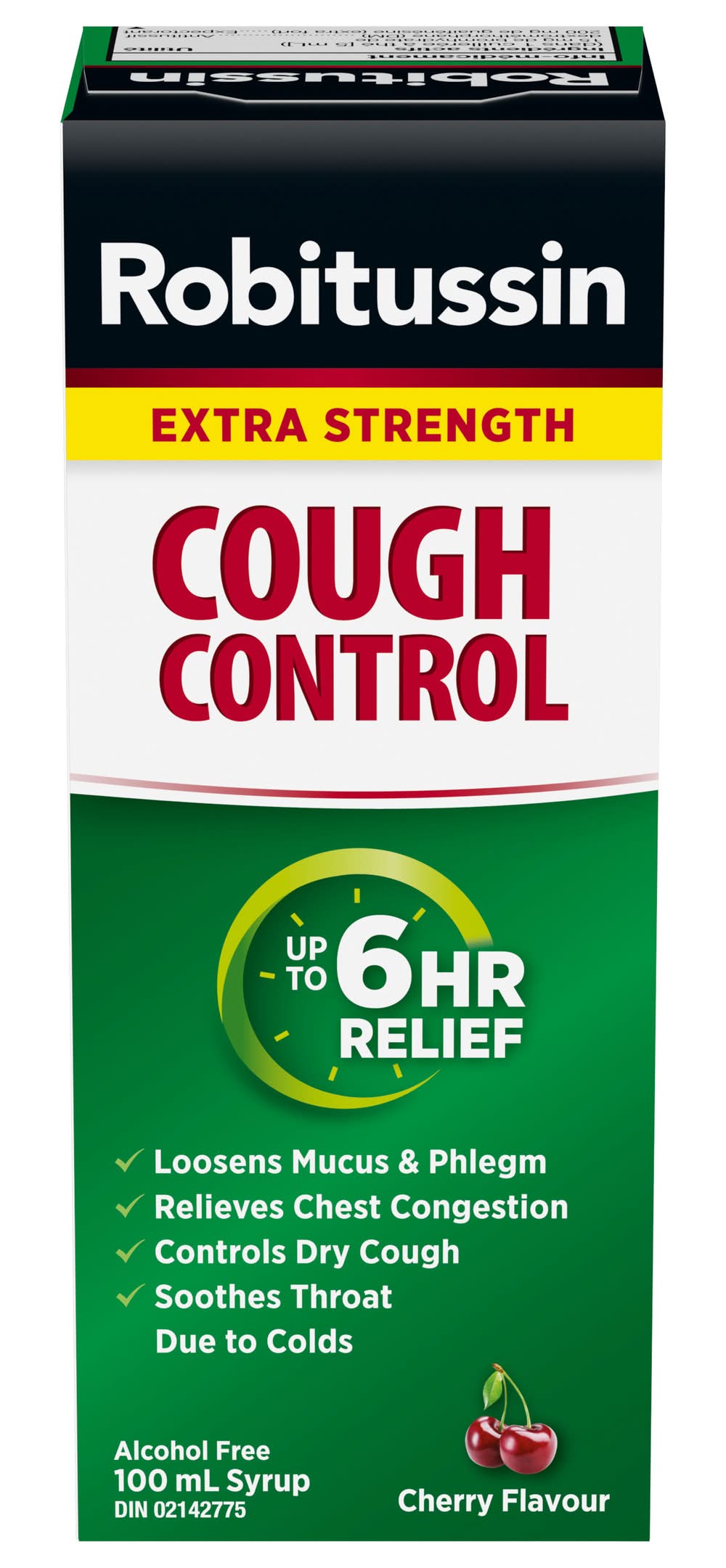 Robitussin Extra Strength Alcohol Free Cough Control Syrup, Cherry (100 x 100 ml)