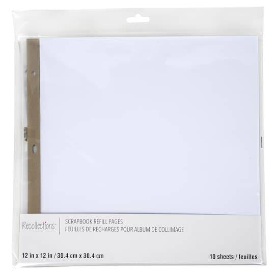 Recollections White Scrapbook Refill Pages 10 Sheets