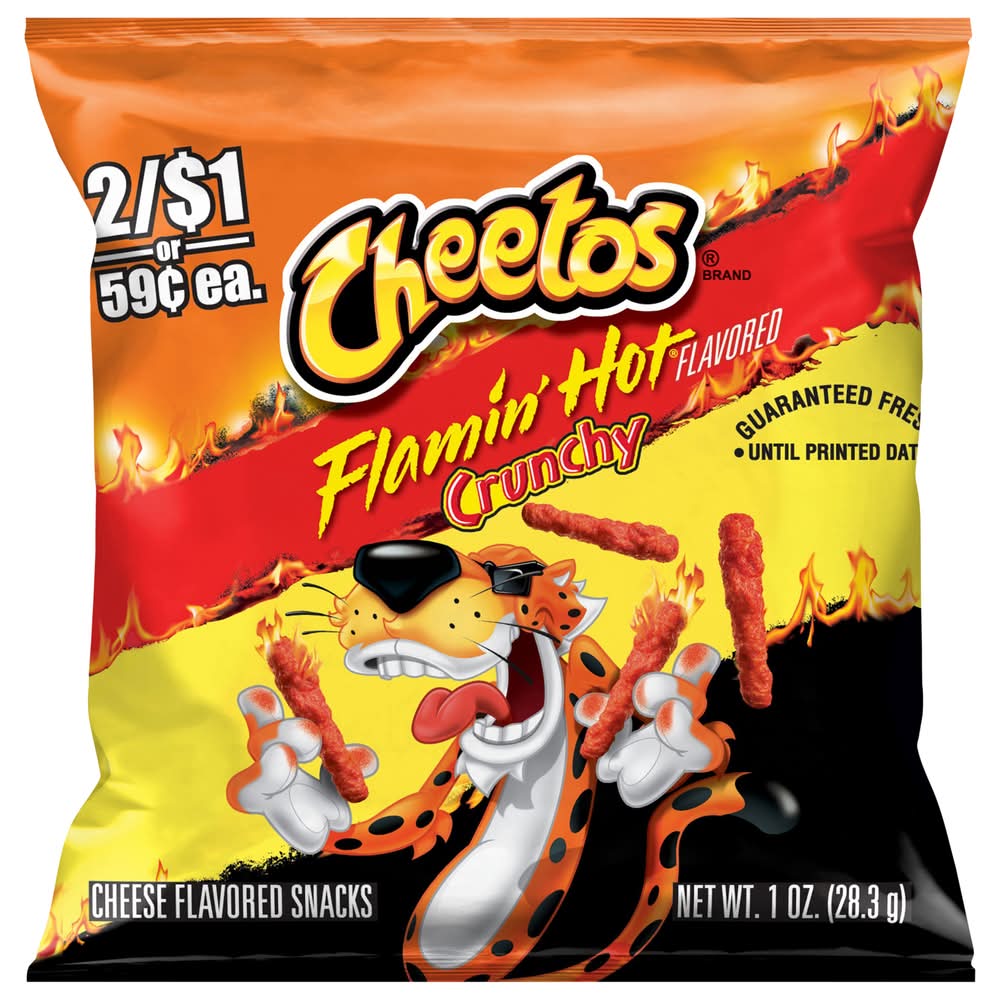 Cheetos Crunchy Snacks, Flamin' Hot Cheese (1 oz)