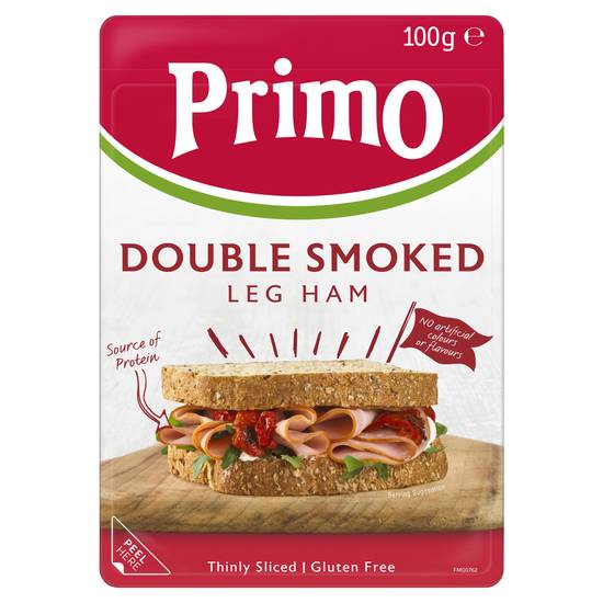 Primo Gluten Free Thinly Sliced Double Smoked Leg Ham 100g