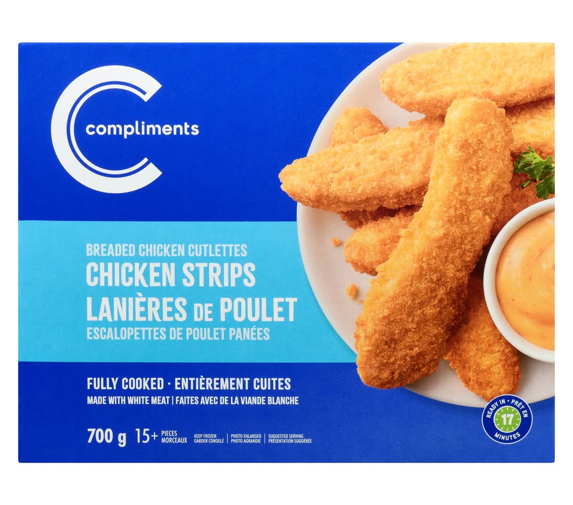 Compliments Fully Cooked Breaded Chicken Strips (700 g)