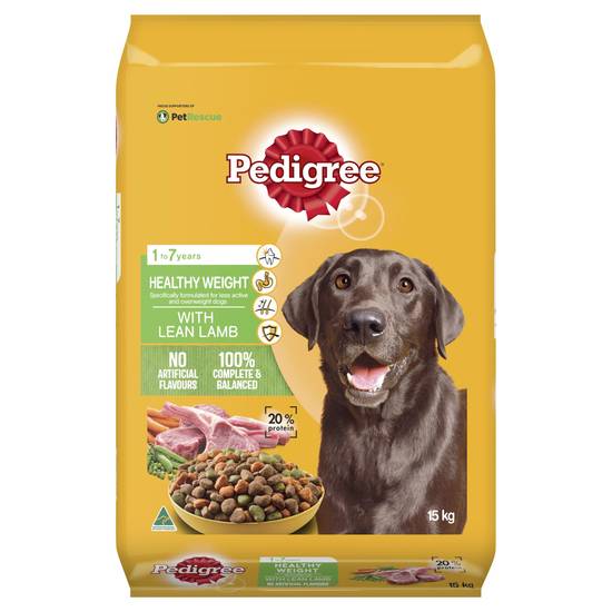 Pedigree Healthy Weight Dry Dog Food With Lean Lamb 15kg