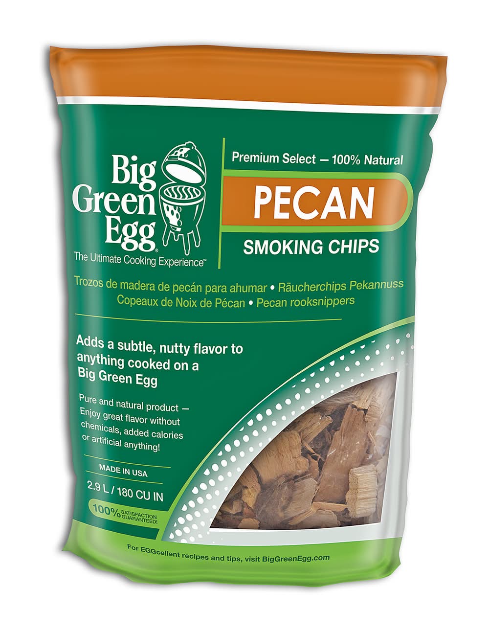 Big Green Egg All Natural Pecan Wood Smoking Chips 180 Cu In
