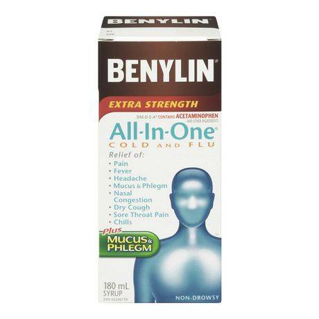 Benylin All-In-One Cold and Flu Extra Strength Syrup (180 g)