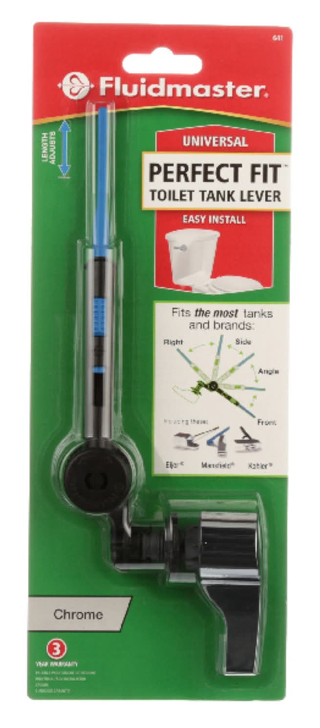 Fluidmaster Perfect Fit Tank Lever Chrome Plastic For Universal