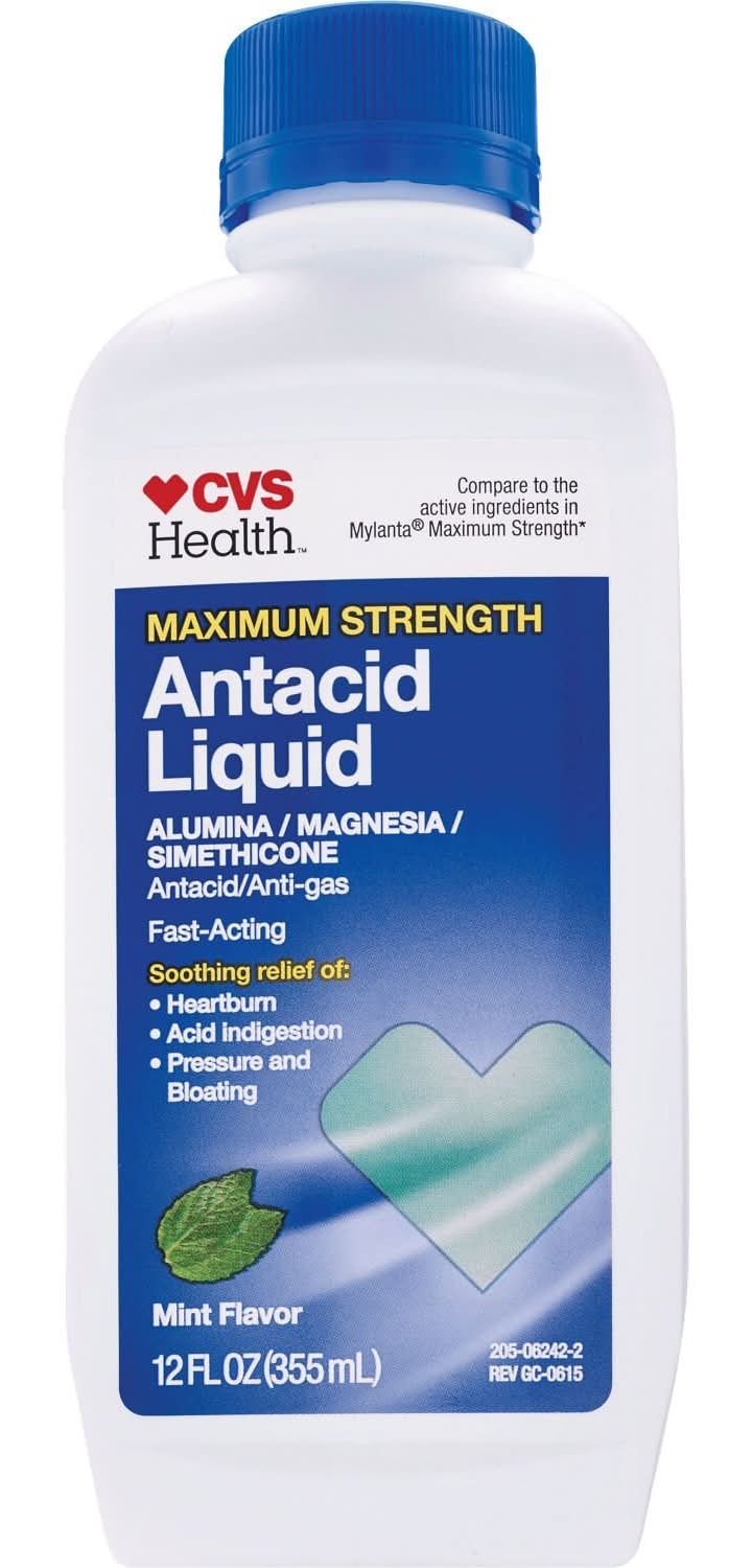 CVS Health Maximum Strength Antacid Liquid, Mint (12 fl oz)