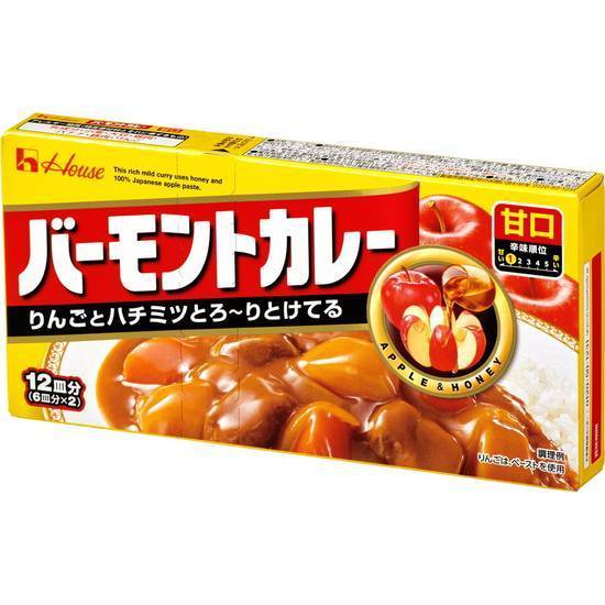 ハウス食品　バーモントカレー　甘口/6皿分×2個入(230g)