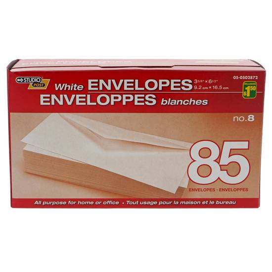 Studio White Envelopes, 75 Pack (75's)
