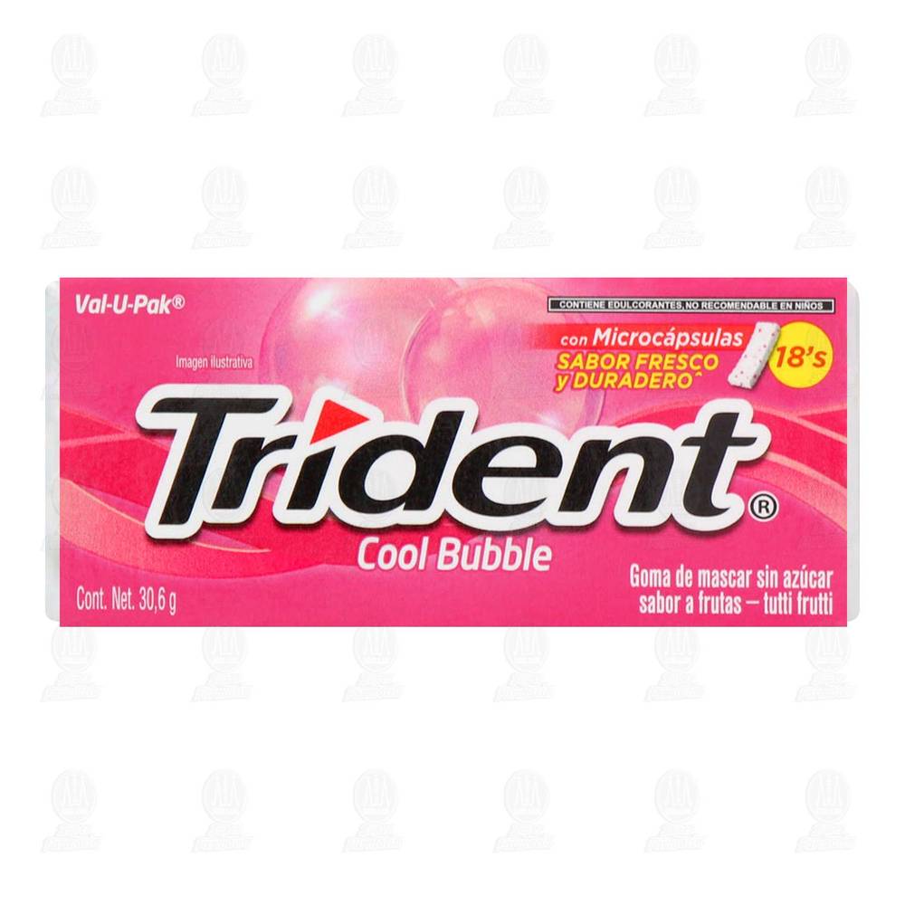 Trident · Goma de mascar cool bubble, tutti frutti (18 un)