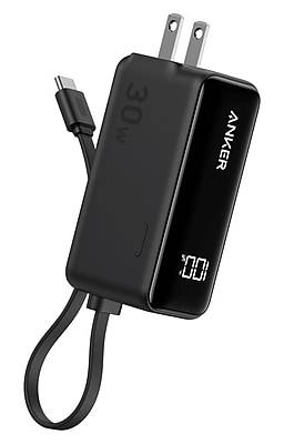Anker Fusion Built-in USB-C 3-in-1 Power Bank, 5000 mAh, Black (A1636H11)